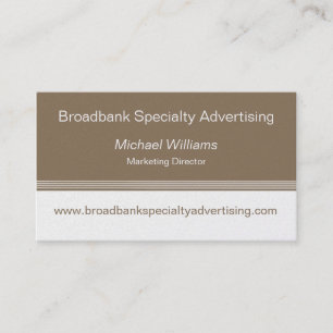 Sleek Colour Block Business Card, Mocha Card