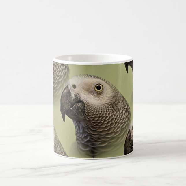 Sleek Congo African Grey Parrot Coffee Mug (Center)