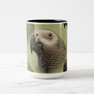 Sleek Congo African Grey Parrot Two-Tone Coffee Mug