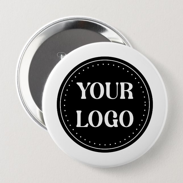 Sleek, contemporary, polished,& customisable 10 cm round badge (Front & Back)