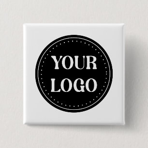 Sleek, contemporary, polished,& customisable 15 cm square badge