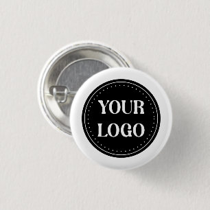 Sleek, contemporary, polished,& customisable 3 cm round badge