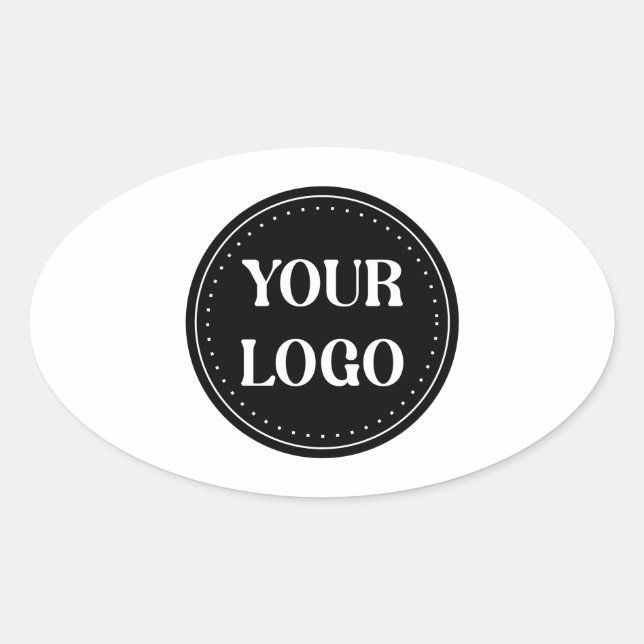 Sleek, contemporary, polished,& customisable oval sticker (Front)