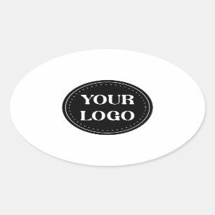 Sleek, contemporary, polished,& customisable oval sticker