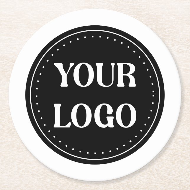 Sleek, contemporary, polished,& customisable round paper coaster (Front)