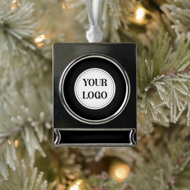  Sleek, contemporary, polished,& customisable. Silver Plated Banner Ornament (Tree)