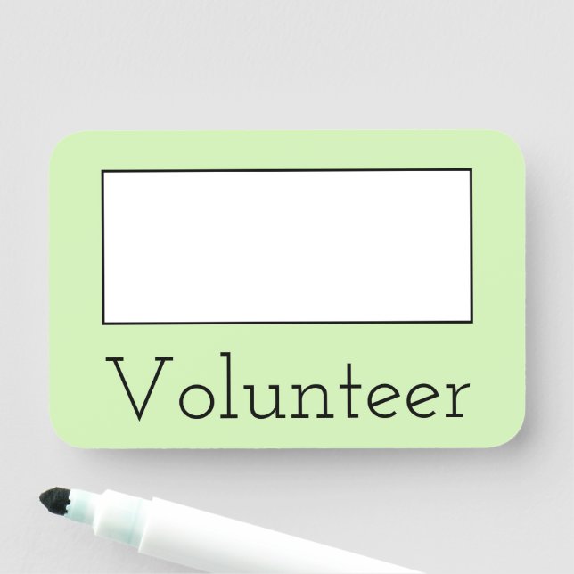 Sleek, Contemporary "Volunteer" Name Tag (In Situ)