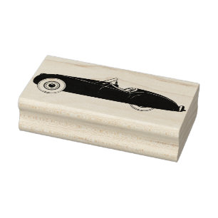 Sleek Convertible Facing Left Rubber Art Stamp
