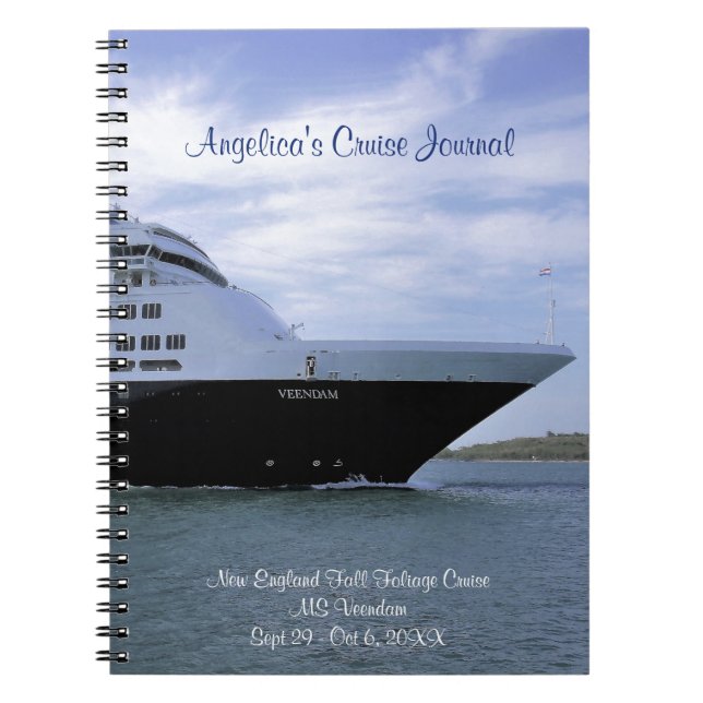 Sleek Cruise Ship Bow Personalized Cruise Journal (Front)