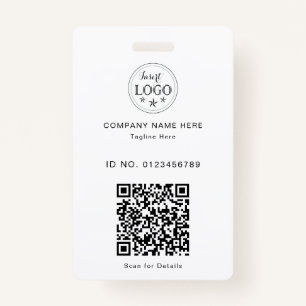 Sleek Custom ID Badge – Logo & Scannable QR
