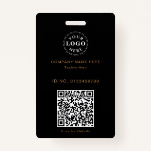 Sleek Custom ID Badge – Logo & Scannable QR