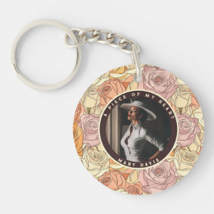 Sleek Dad Fathers Day Gifts Custom Photo Rose Key Ring