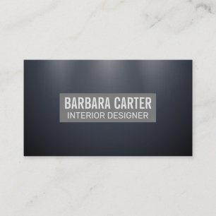 Sleek Dark Blue Subtle Grey Business Card