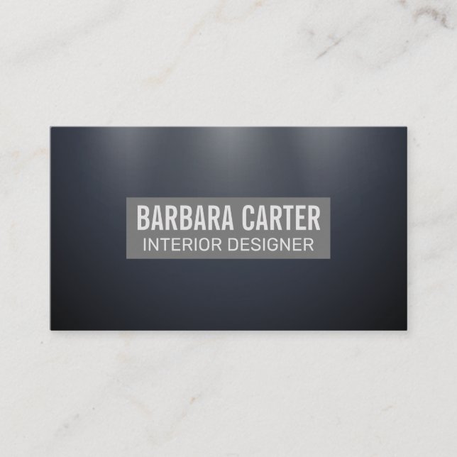 Sleek Dark Blue Subtle Grey Business Card (Front)