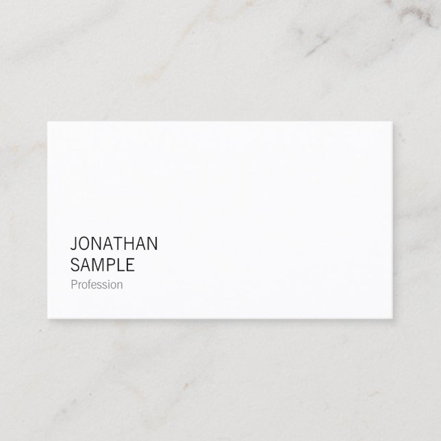 Sleek Design Modern Trendy Cool Professional Plain Business Card (Front)