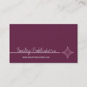 Sleek Diamond Business Card, Eggplant Card