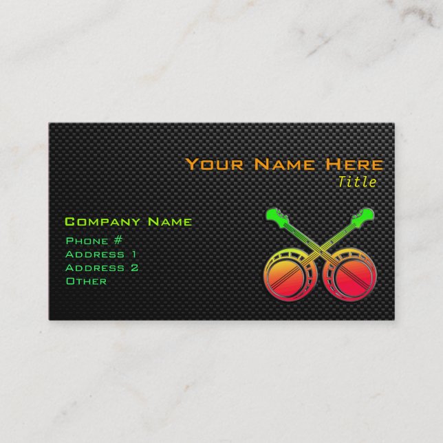 Sleek Duelling Banjos Business Card (Front)