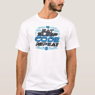Sleek EAT SLEEP CODE REPEAT Statement Design T-Shirt