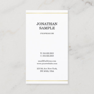 Sleek Elegant Design Modern Gold Look Plain Trendy Business Card