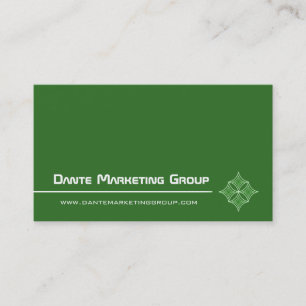 Sleek Embellished Diamond Business Card, Green Card