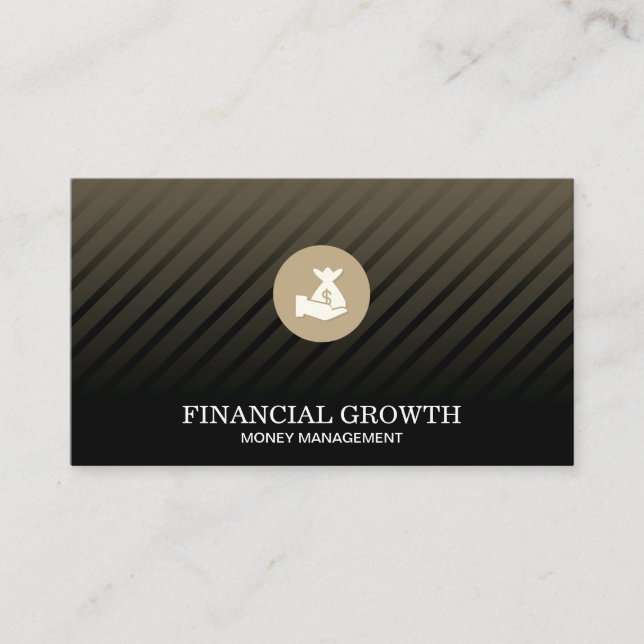 Sleek Executive Money Icon | Financial Investor Business Card (Front)