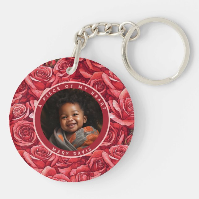 Sleek Fathers Day Ideas Rose Key Ring (Back)