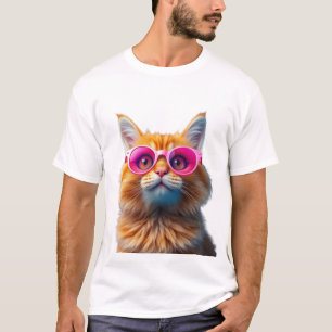 Sleek Feline 3D Sunglasses Tee