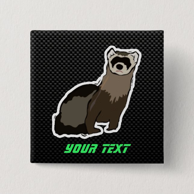 Sleek Ferret 15 Cm Square Badge (Front)