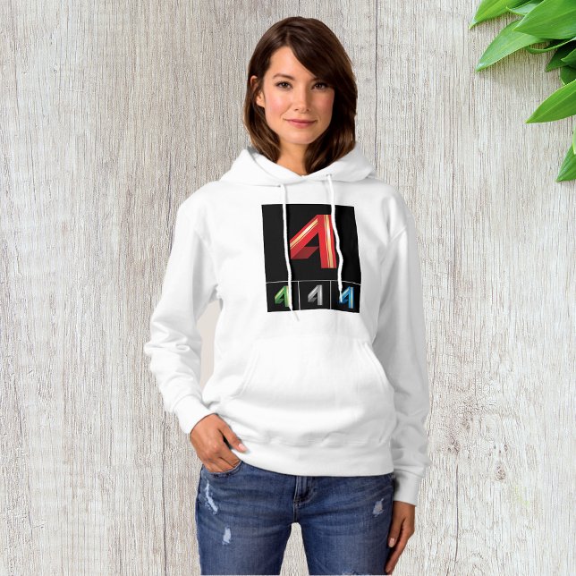 Sleek Geometric Number 4 Modern Typography Hoodie (Creator Uploaded)