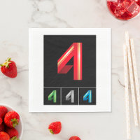 Sleek Geometric Number 4 Modern Typography
