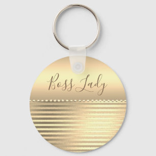 Sleek Gold Boss Lady Key Ring