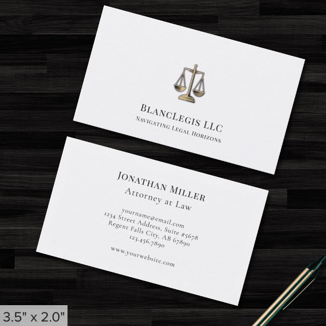 Sleek Gold Justice Scale Legal Business Card (Creator Uploaded)