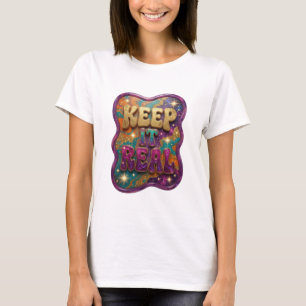 Sleek Gold KEEP IT REAL 3D Text Art T-Shirt