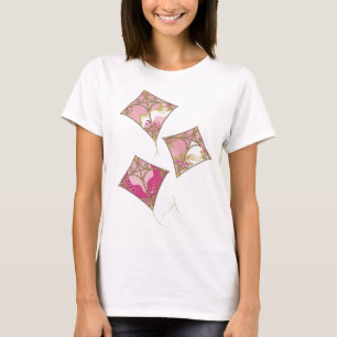 Sleek Gold KITE FLYING 3D Text Art T-Shirt