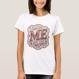 Sleek Gold ME EST 1992 Statement Design T-Shirt