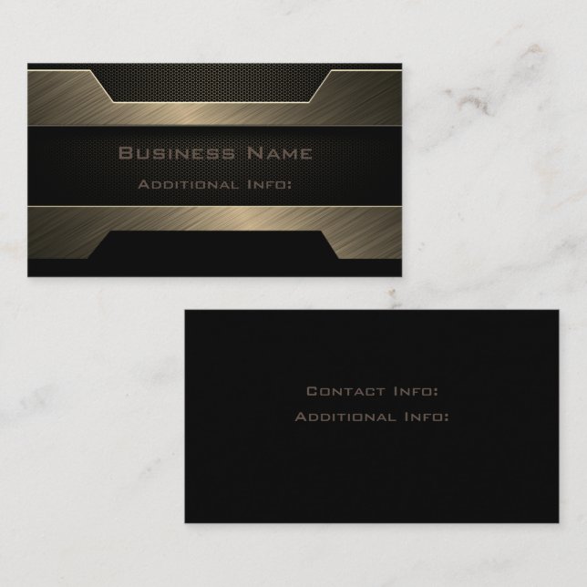 Sleek Gold Metal  Business Card (Front/Back)