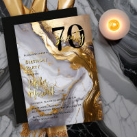 Sleek Gold | White Marble Modern 70 Birthday Party