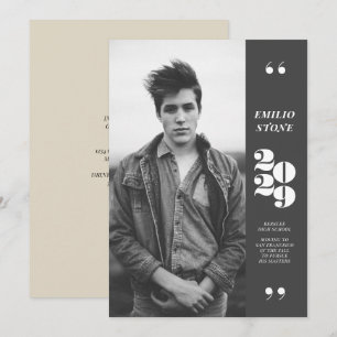 Sleek Grad Graduation Invitation