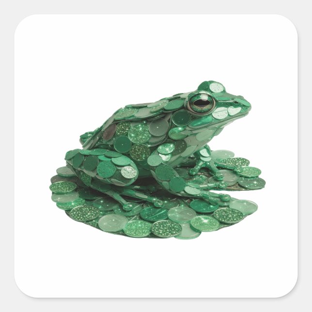 Sleek Green Abstract Gift Sticker (Front)