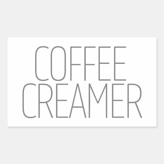 Sleek Grey Coffee Creamer Rectangular Sticker (Front)