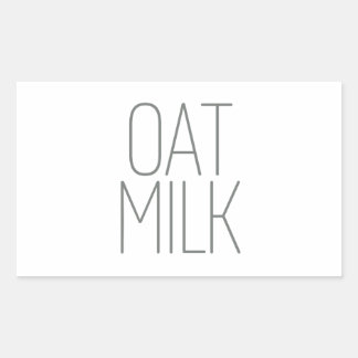 Sleek Grey Oat Milk Rectangular Sticker