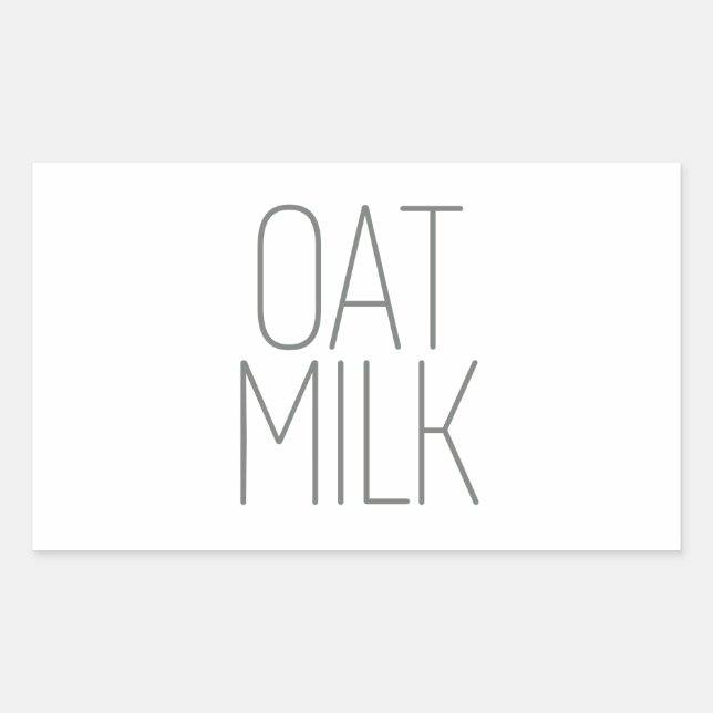 Sleek Grey Oat Milk Rectangular Sticker (Front)