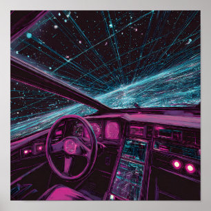 Sleek High-Tech Art: Digital Horizon Command Deck Poster