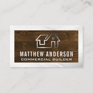 Sleek Home Logo   Wooden Boards Business Card