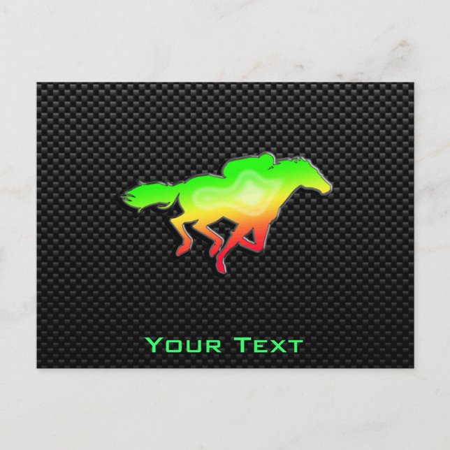 Sleek Horse Racing Postcard (Front)
