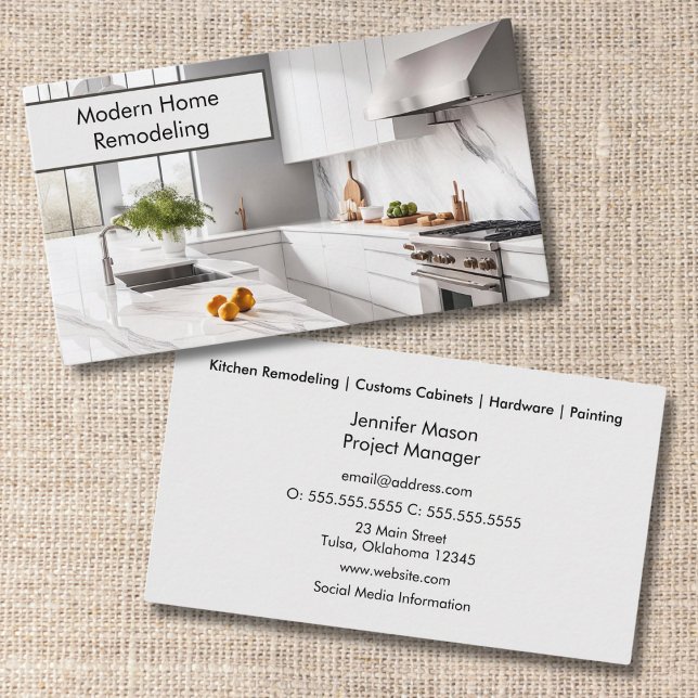 Sleek Kitchen & Construction  Business Card (Creator Uploaded)