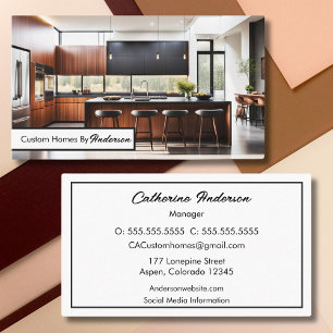 Sleek Kitchen Custom Homes Construction Remodel Business Card