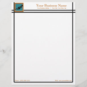 Sleek Lines Trumpet Music Business Custom Letterhead