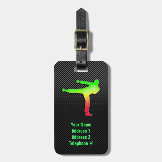 Sleek Martial Arts Luggage Tag (Front Vertical)