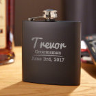 Sleek Matte Black Stainless Steel Liquor Flask